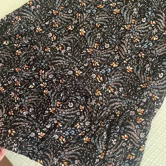 Anthropologie Maeve Black Floral mini Dress 3/4 length sleeve size small v-neck - Picture 10 of 10